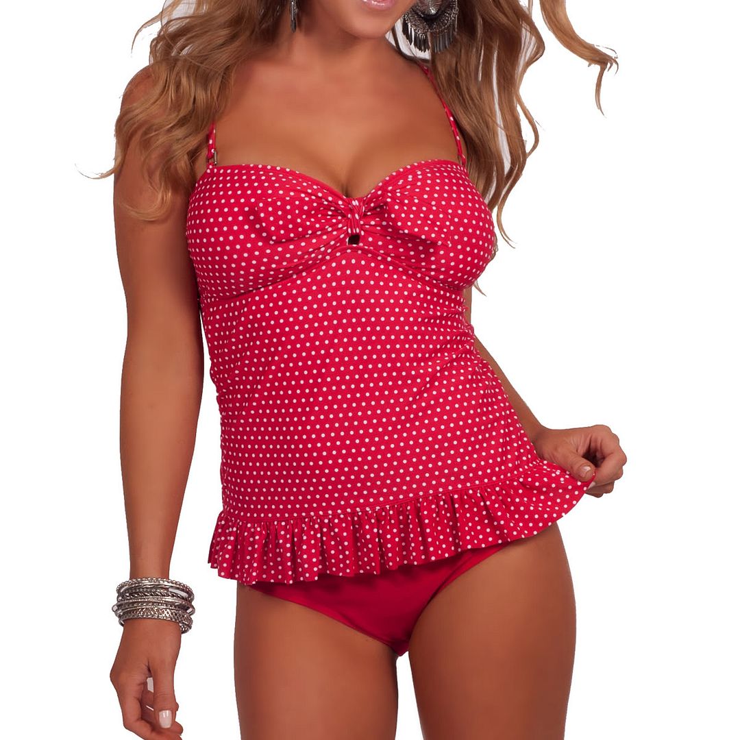 Two Piece Summer Sweetheart Swimwear Tankini Skirt Style Ruffle Bikini